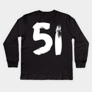 Number 51 Kids Long Sleeve T-Shirt